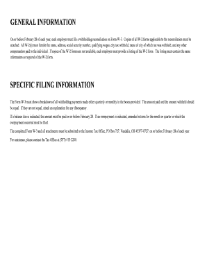 Form W-3 Withholding Tax Reconciliation