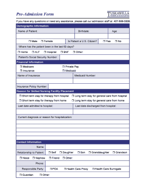 Pre-Admission Form