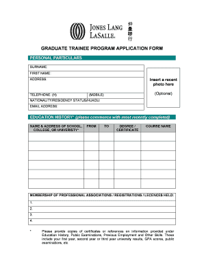 Graduate Trainee Program Application Form
