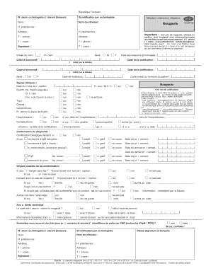 Fiche de déclaration de rougeole