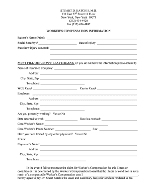 Workers Compensation Claim Form