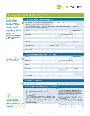Spouse Contribution Advice Form