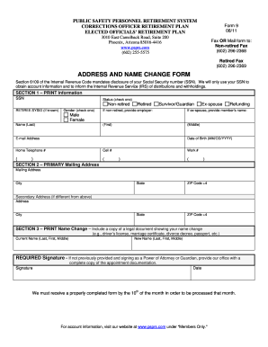 Arizona Corrections Officer Retirement Plan Form 9
