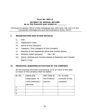 MGT-9 Extract of Annual Return