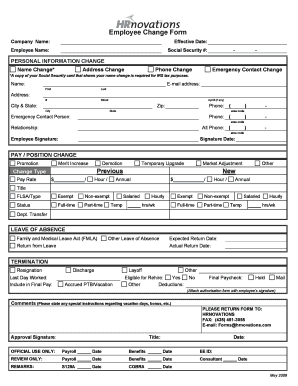 Employee Change Form