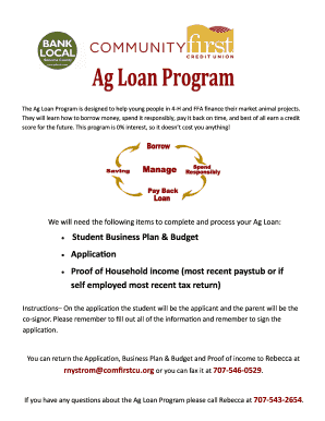 Ag Loan Program Application