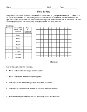 Science Data Charts and Graphs Worksheet