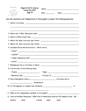 Regents Earth Science Worksheet
