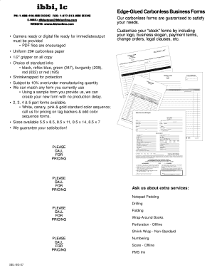 Carbonless Business Forms Order Form
