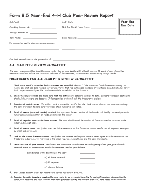 4-H Club Year-End Peer Review Report