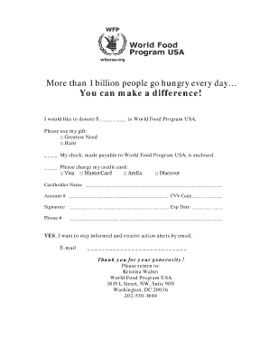 World Food Program USA Donation Form