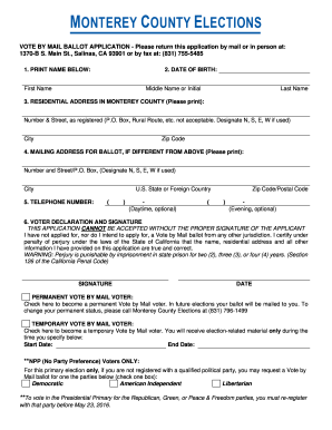 California Vote by Mail Ballot Application