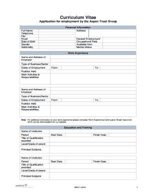 Employment Application Form