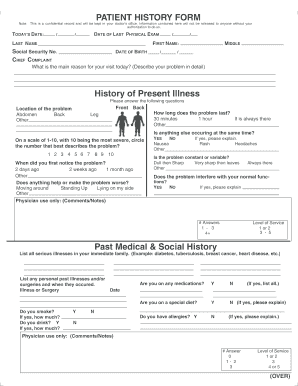 Patient History Form