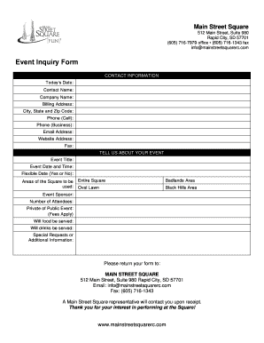 What is a sar 7 - event inquiry form template