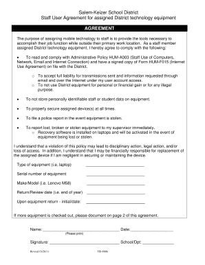 Salem-Keizer Staff Technology Agreement