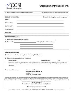 Charitable Contribution Form