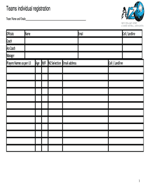 Team Registration Form