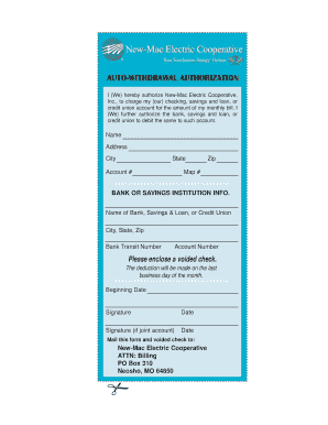Automatic Payment Authorization Form