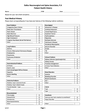 Patient Health History Form