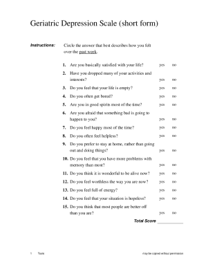 Geriatric Depression Scale Short Form