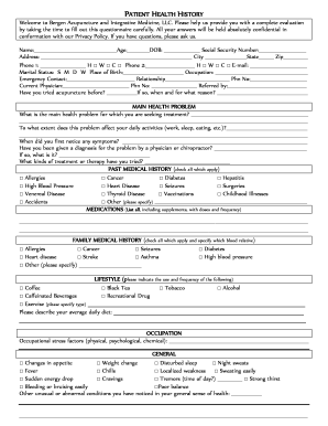 Patient Health History Form