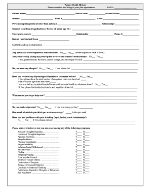 Patient Health History Form