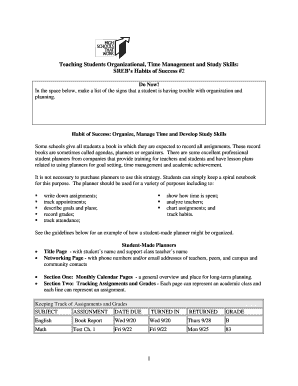 Student Planner Template