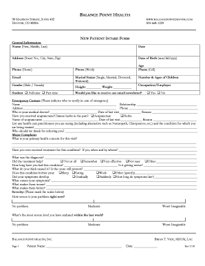 New Patient Intake Form
