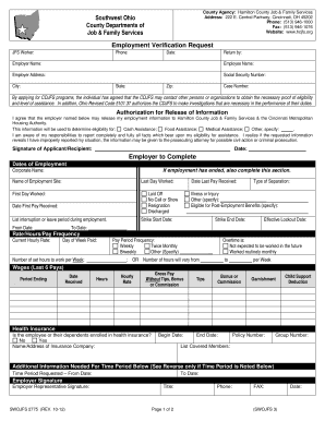 Employment Verification Request Form