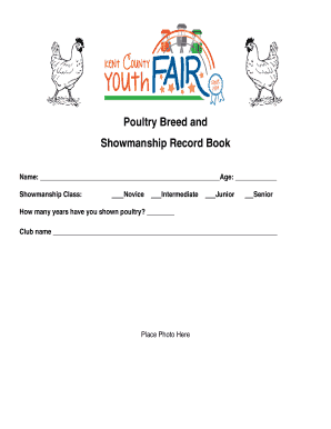 Poultry Breed and Showmanship Record Book