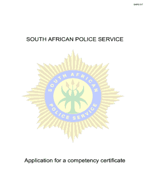 South African Police Service Competency Certificate Application