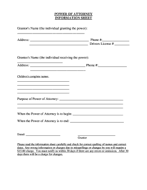 Poa for minor child worksheet