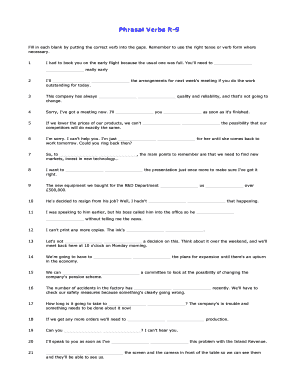 Phrasal Verbs R-S Worksheet