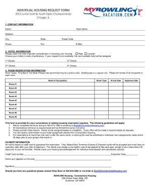 Individual Housing Request Form
