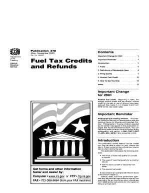 IRS Publication 378 Fuel Tax Credits
