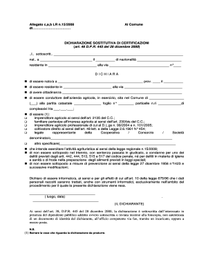 Dichiarazione Sostitutiva di Certificazioni