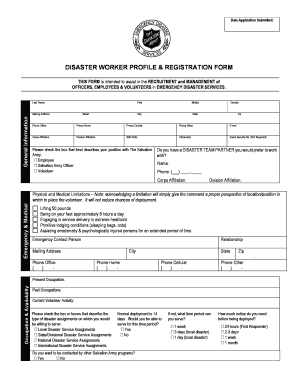 Disaster Worker Profile & Registration Form