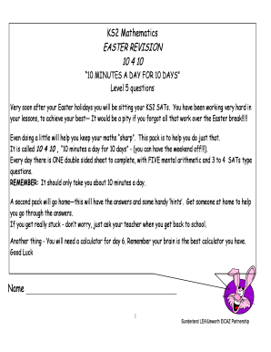 KS2 Mathematics Easter Revision