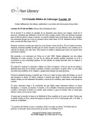 CLI Estudio Bíblico de Liderazgo: Lección 10