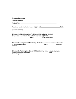 Project Proposal Approval Form