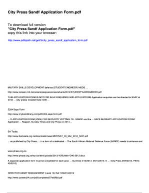 City press sandf application form