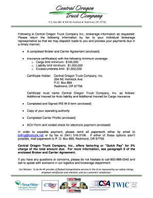 Broker and Carrier Agreement