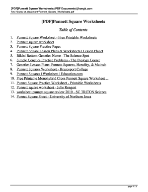 Punnett Square Worksheets