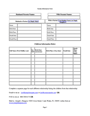 Family Information Form