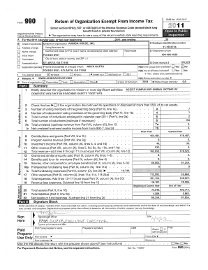IRS Form 990 2011