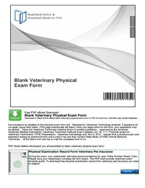 Blank Veterinary Physical Exam Form - mybooklibraryCom