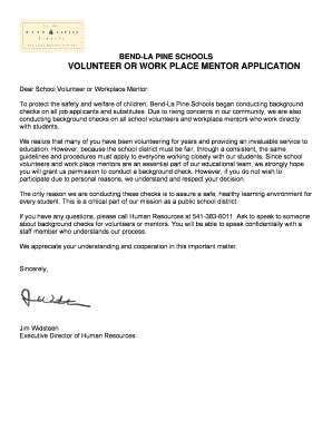 Bend-La Pine Schools Volunteer Application