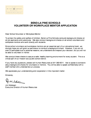 Bend-La Pine Schools Volunteer Application