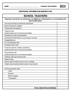 US Tax Deduction Form for Educators, Nurses, Flight Attendants